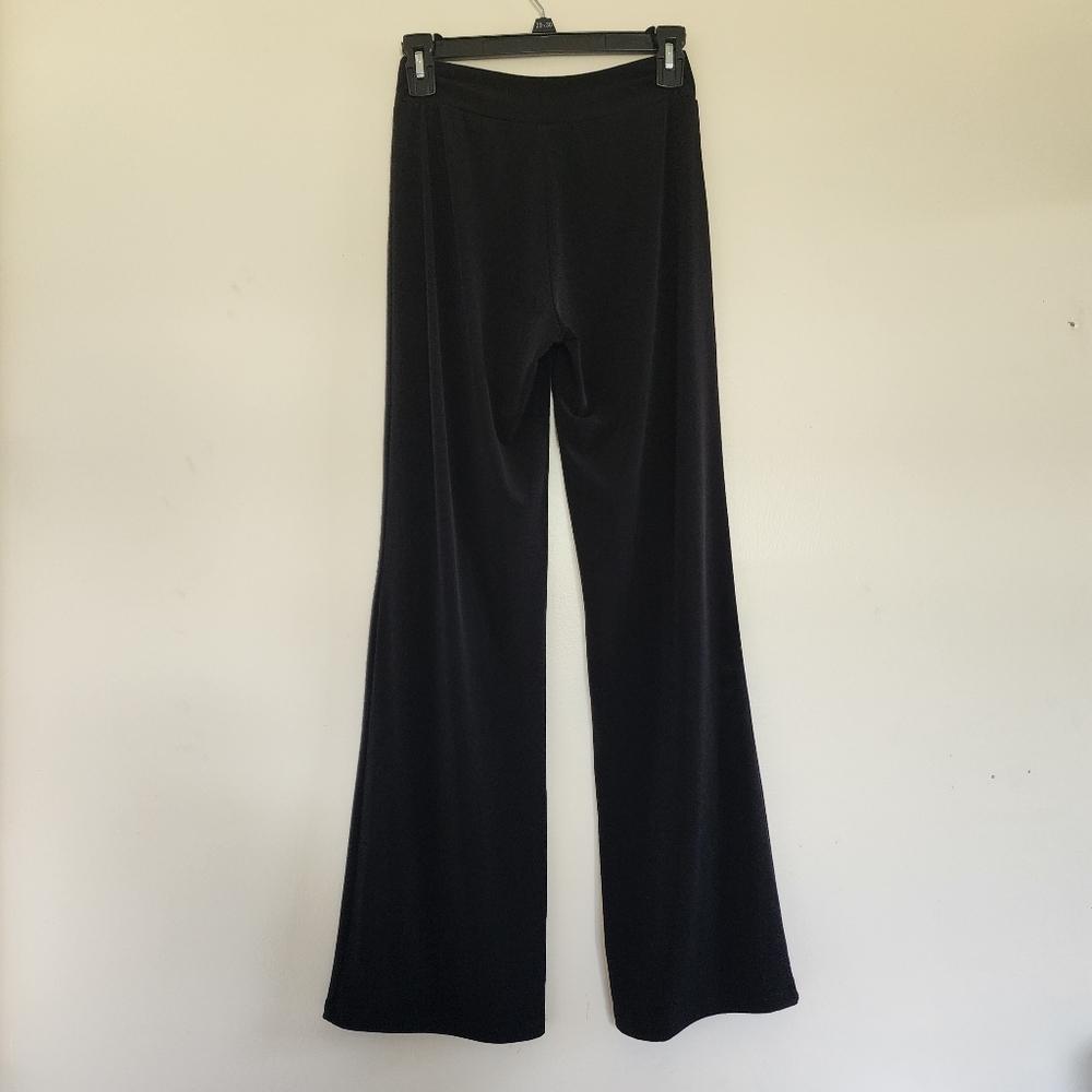 Clara Sunwoo Signature Liquid Knit Front High Slit Wide Leg Pants Black Size M - Picture 8 of 12